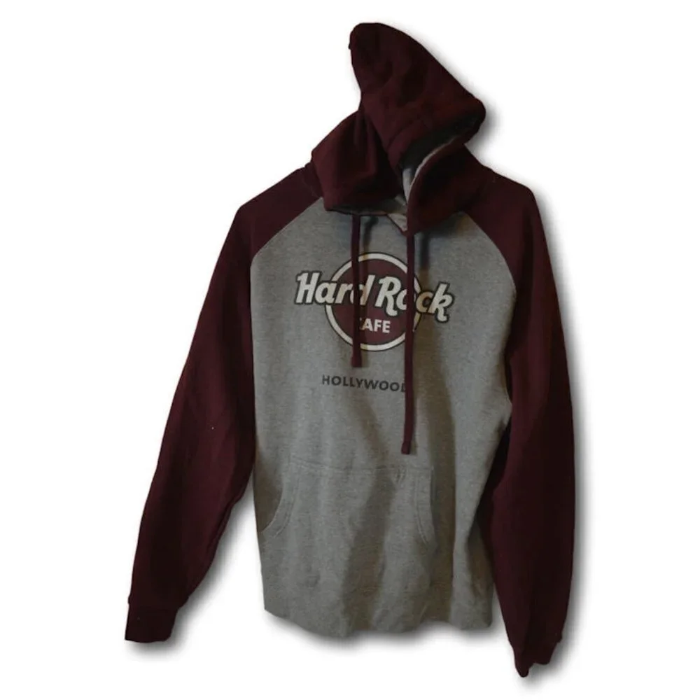 Hard Rock Cafe Hollywood Hoodie Adult Sz. S Gray, Purple